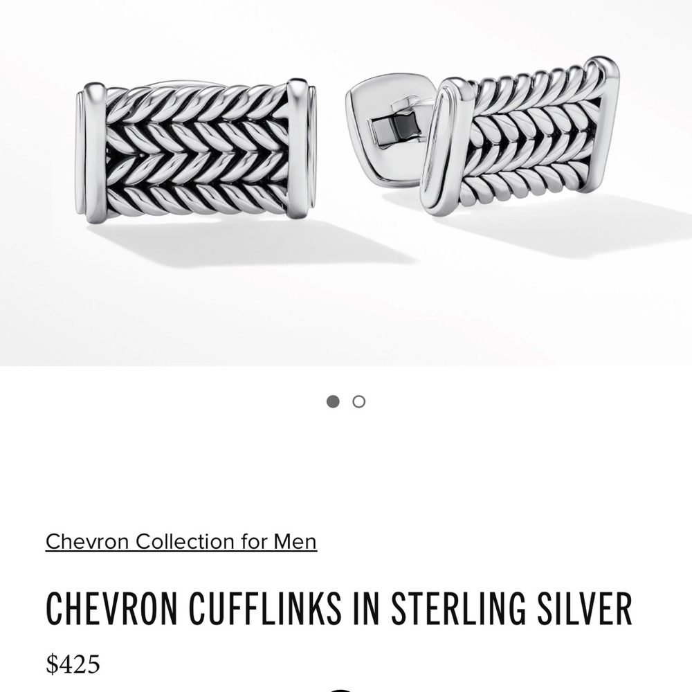 David Yurman Silver cable cuff links